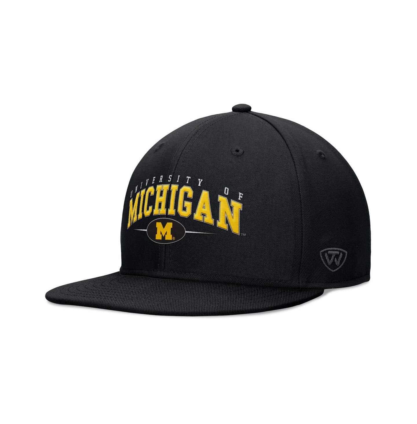 Мужская кепка Top of the World Black Michigan Wolverines Bullpen Snapback Hat — фото 1