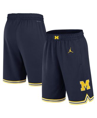 Jordan - Men's Navy Michigan Wolverines Road Replica Performance Basketball Shorts
