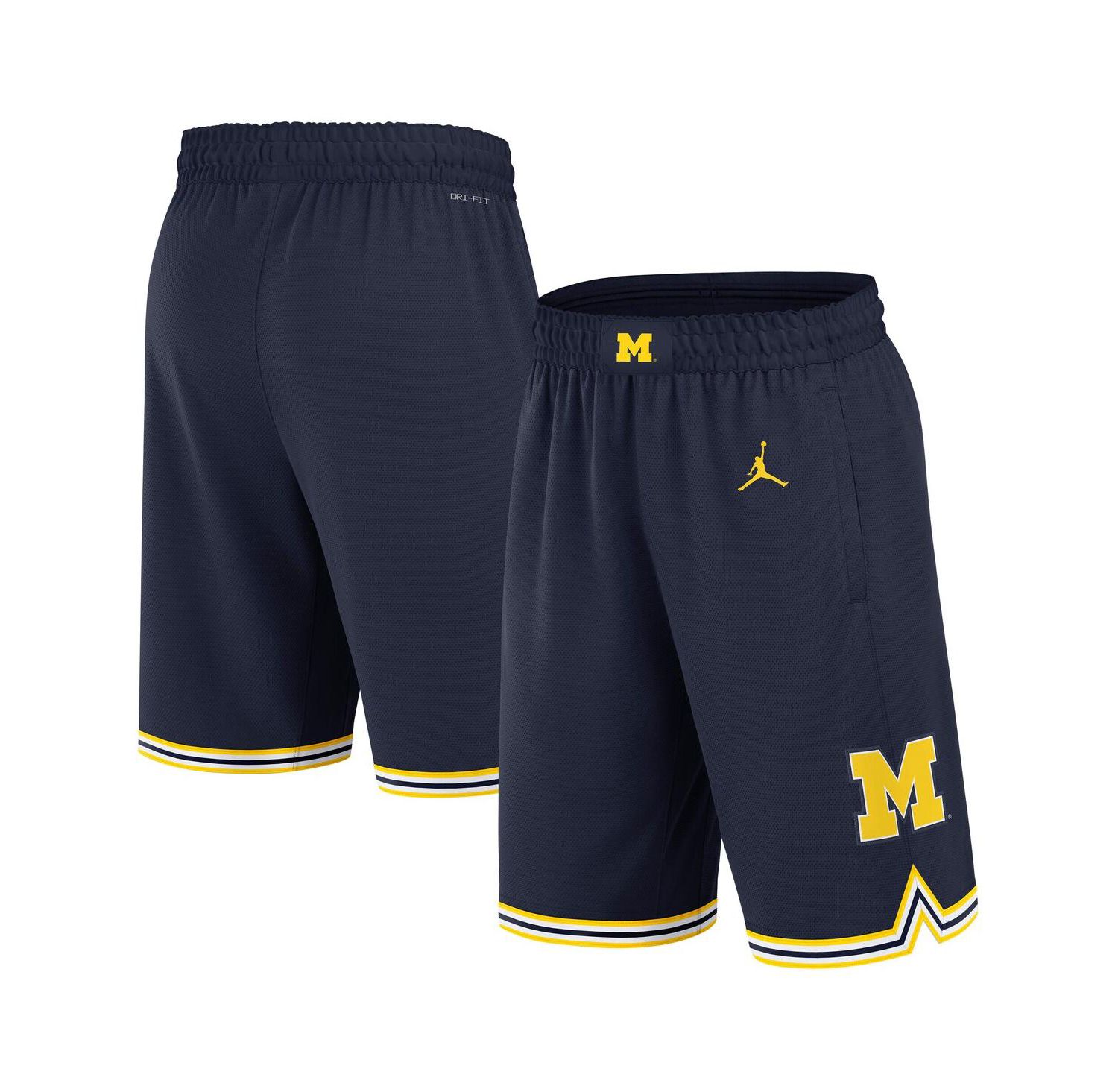 Men's Navy Michigan Wolverines Road Replica Performance Basketball Shorts
