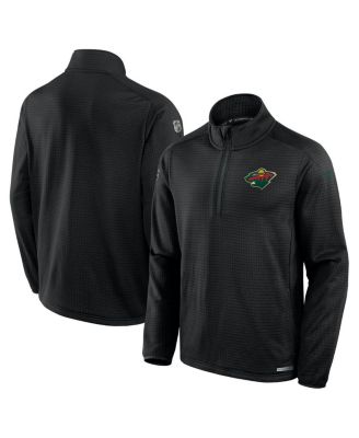 Fanatics - Men's Black Minnesota Wild Authentic Pro Rink Quarter-Zip Jacket