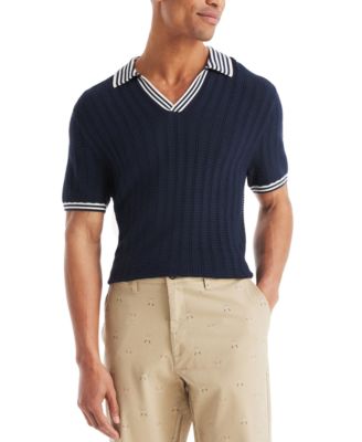 Nautica - Men's Textured Sweater Polo Shirt