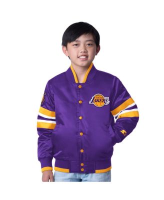 Starter - Big Boys and Girls Purple Los Angeles Lakers Scout Varsity Full-Snap Jacket