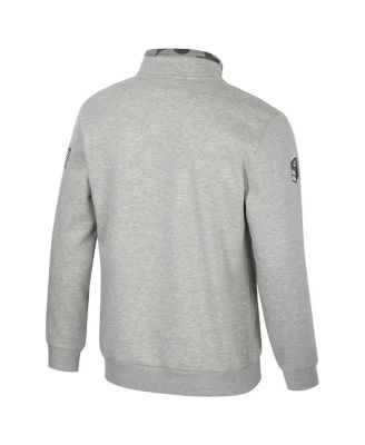 Men's Heather Gray Notre Dame Fighting Irish OORAH OHT Military Appreciation Fleece Quarter-Zip Jacket