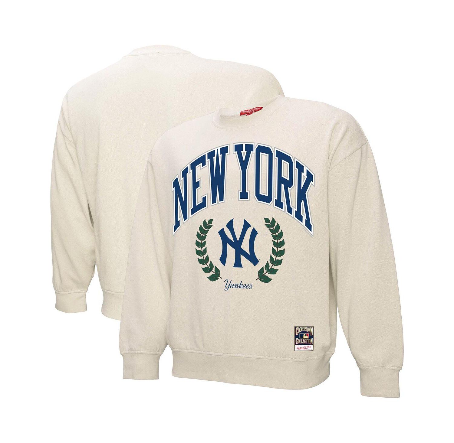 Women's Cream New York Yankees Cooperstown Collection Laurel Pullover Sweatshirt