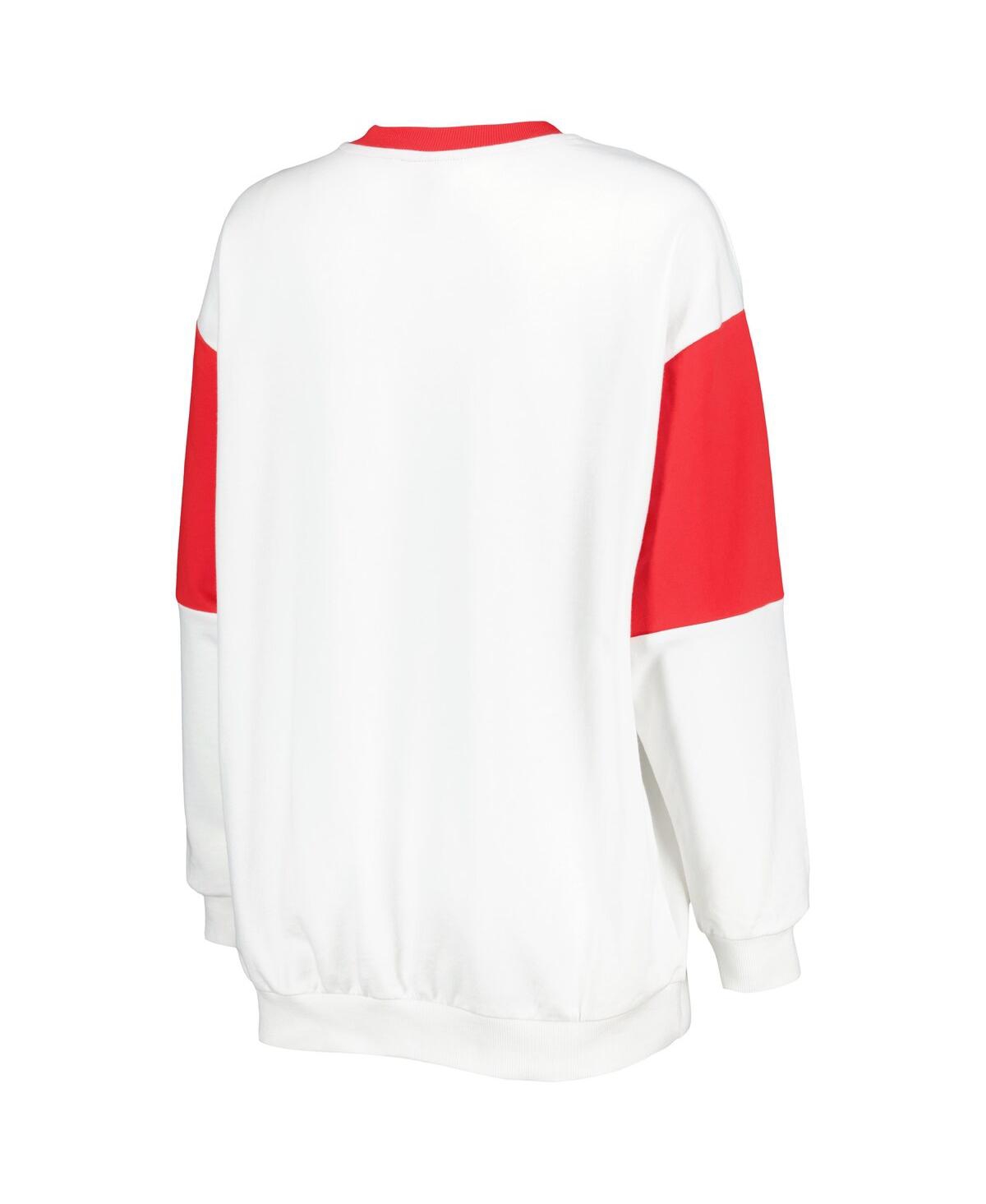 Gameday Couture Women's White/scarlet Nebraska Huskers It's A Vibe Dolman Pullover Sweatshirt In White,scarlet