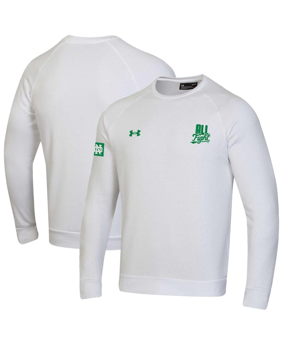 Men's White Notre Dame Fighting Irish 2024 Irish Wear Green All Fight Rival Fleece Pullover Sweatshirt - White