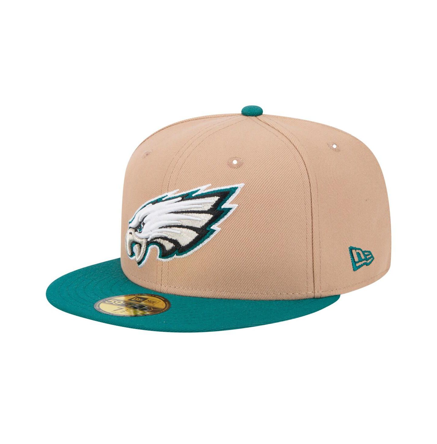 Мужская кепка New Era Tan Philadelphia Eagles Logo Main 59FIFTY Fitted Hat — фото 1