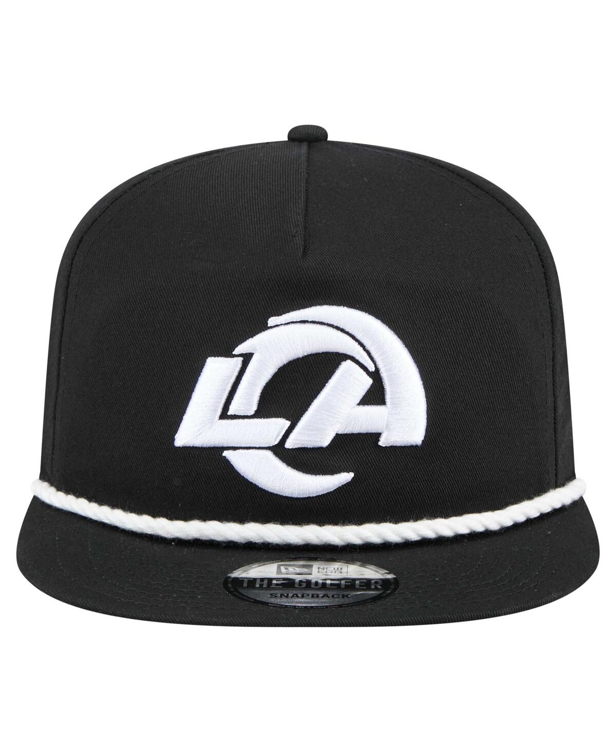 New Era Men's Black Los Angeles Rams B-Dub Golfer Snapback Hat