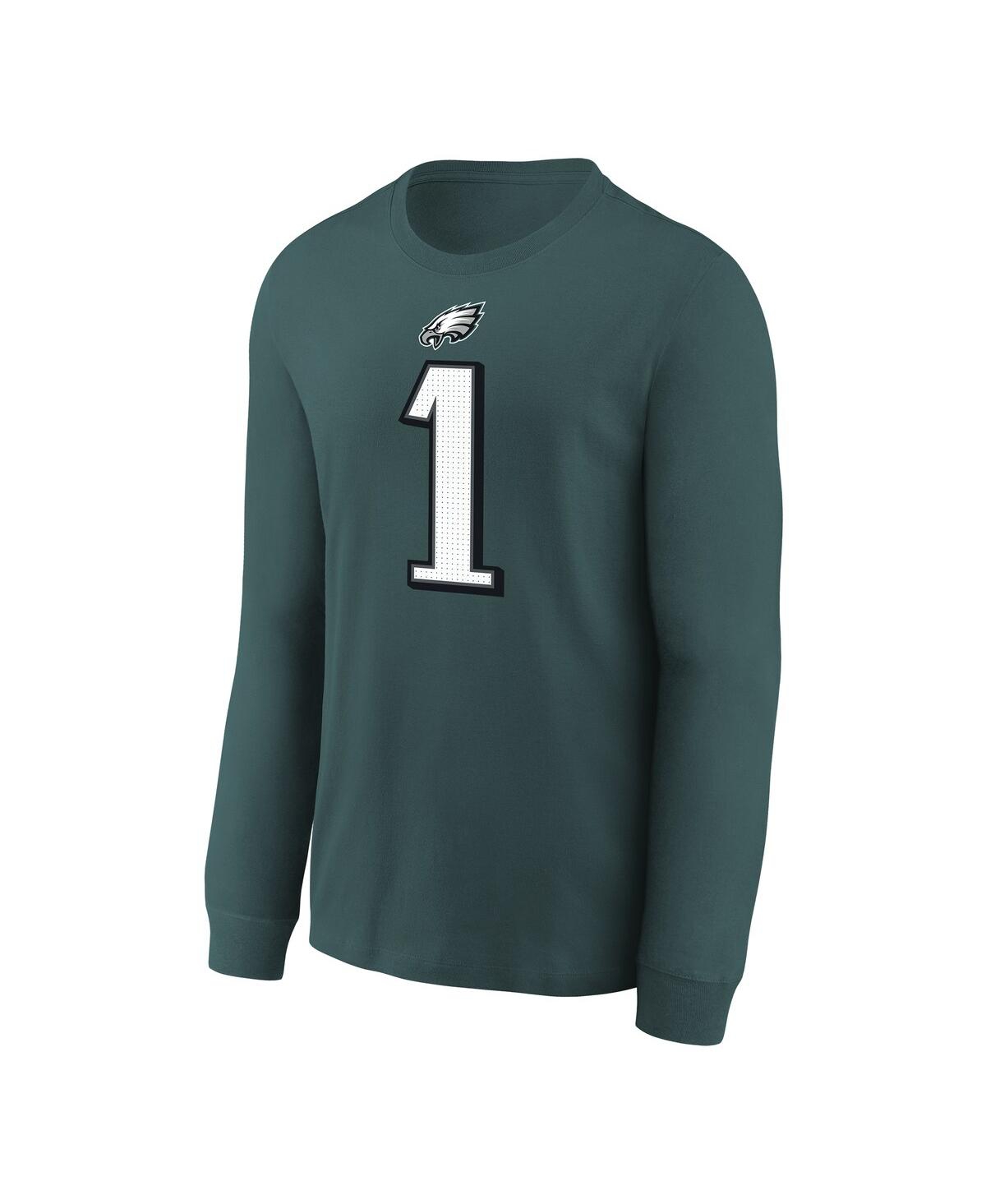 Nike Big Boys And Girls Jalen Hurts Midnight Green Philadelphia Eagles Player Name Number Long Sleeve T-s In Green