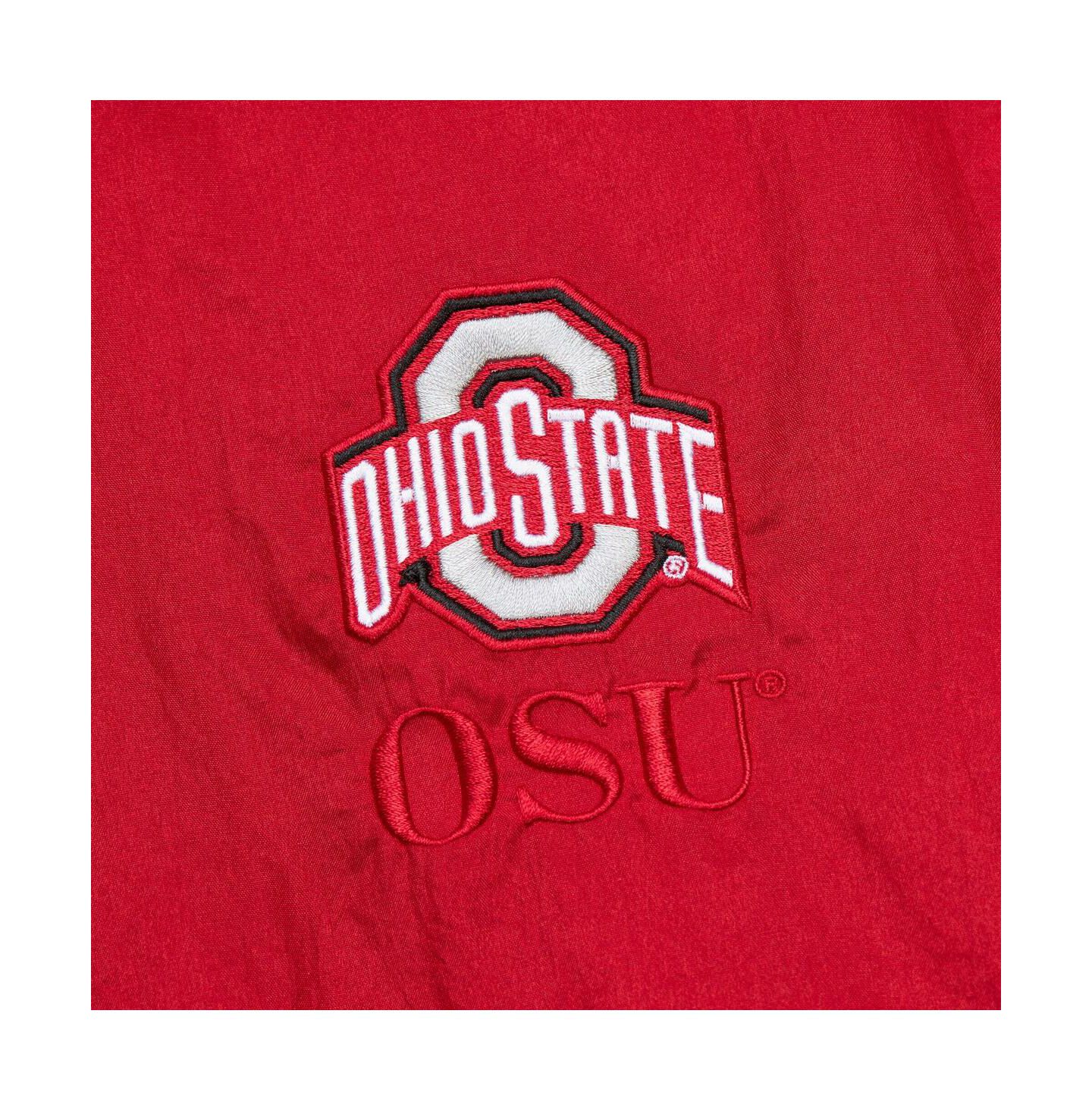 Мужское худи Mitchell & Ness Scarlet Ohio State Buckeyes Team 3.0 Anorak Half-Zip — фото 5