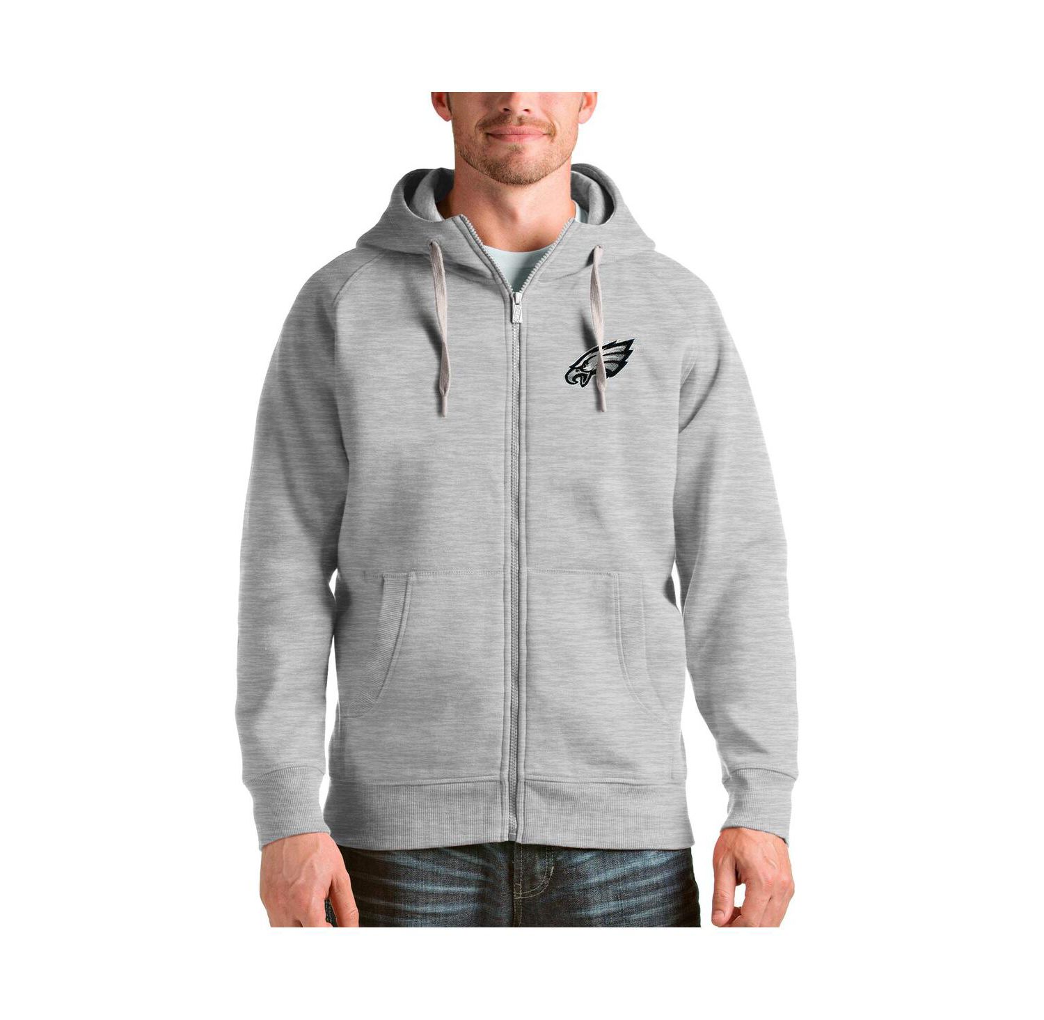 Men's Heather Gray Philadelphia Eagles Victory Full-Zip Hoodie