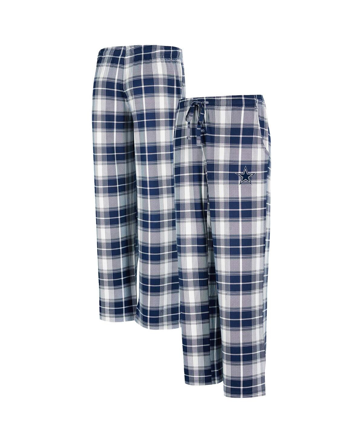 Concepts Sport Women's Navy/gray Dallas Cowboys Ashford Plaid Knit Pants In Navy,gray