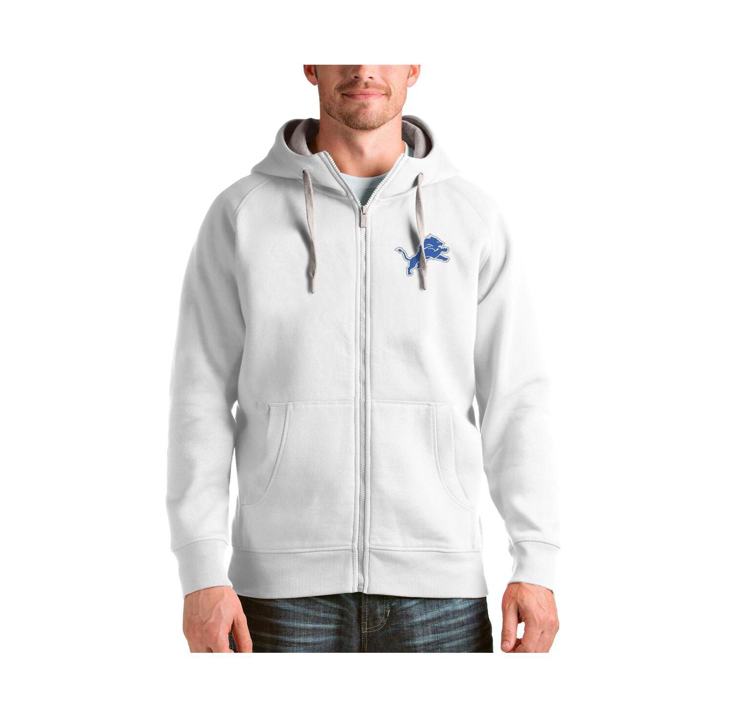 Men's White Detroit Lions Victory Full-Zip Hoodie