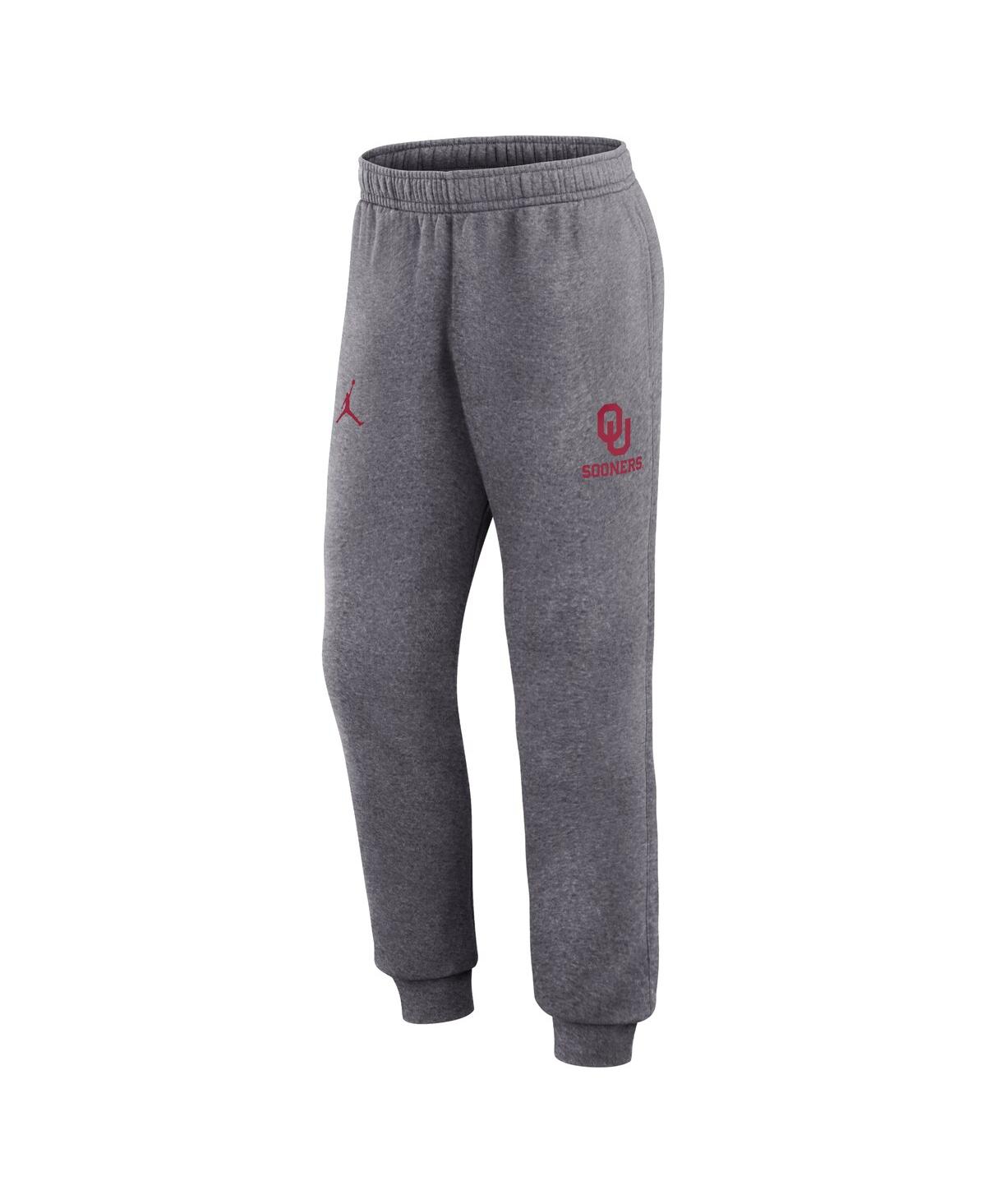 Jordan Men's Heather Gray Oklahoma Sooners Primetime Club Fleece Jogger Pants In Heather Gray