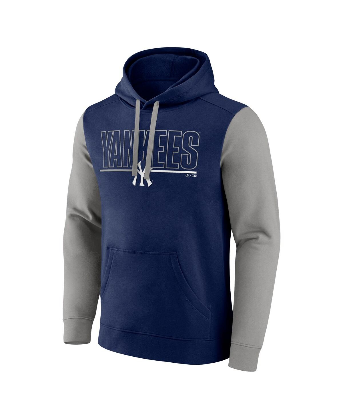 Fanatics Men's Navy New York Yankees Outline Fleece Pullover Hoodie In Navy