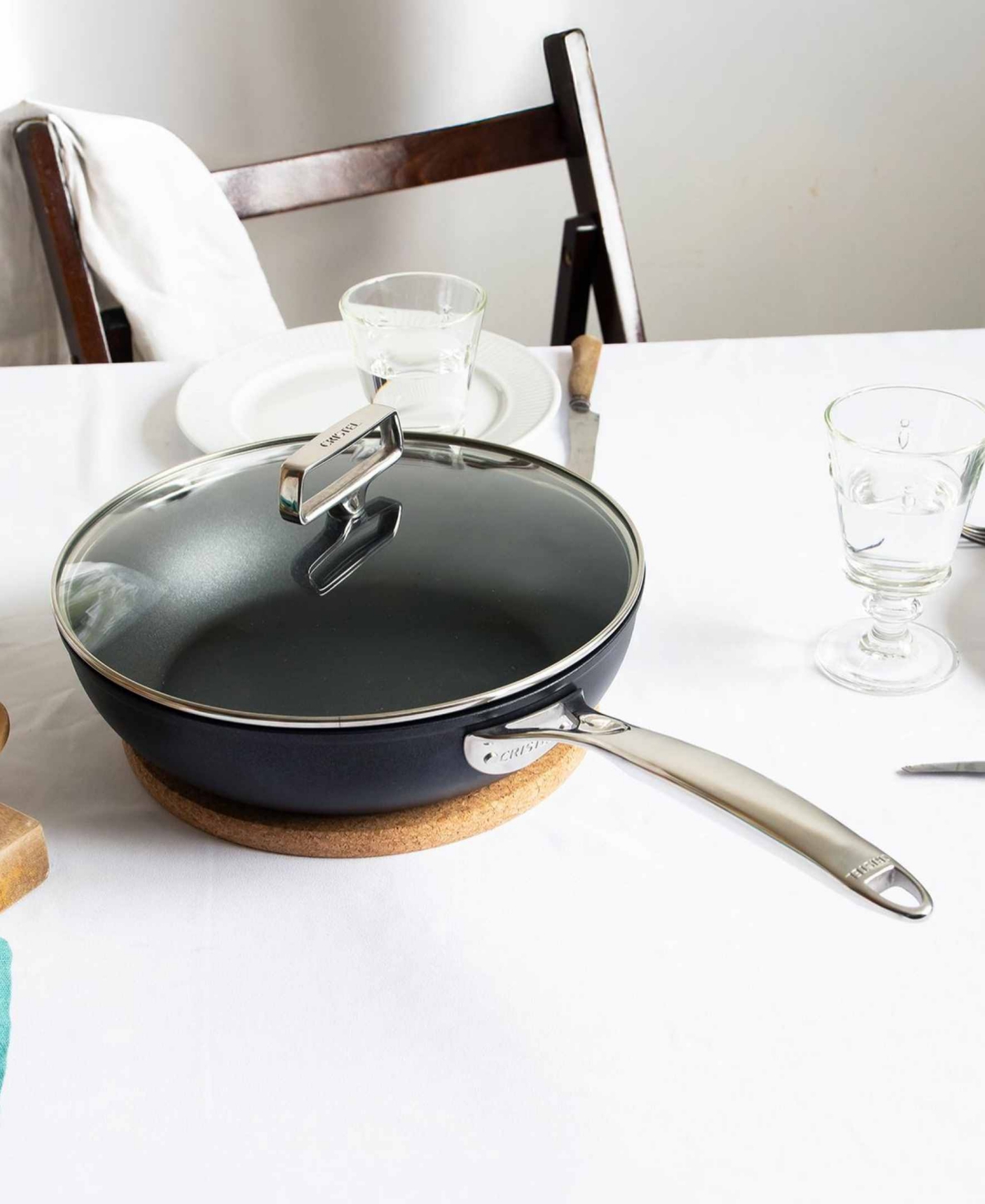 CRISTEL CASTEL PRO ULTRALU 3.5-QT. NONSTICK SAUTE PAN WITH LID 