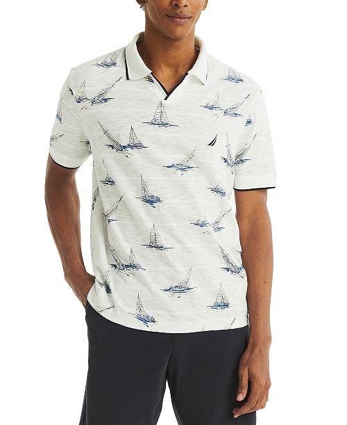 alfani Nautica Men's Printed Sailboat Polo Shirt Men's Fashion & Accessories