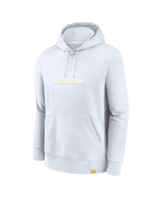 Men's White Michigan Wolverines Statement Wordmark Lockup Pullover Hoodie