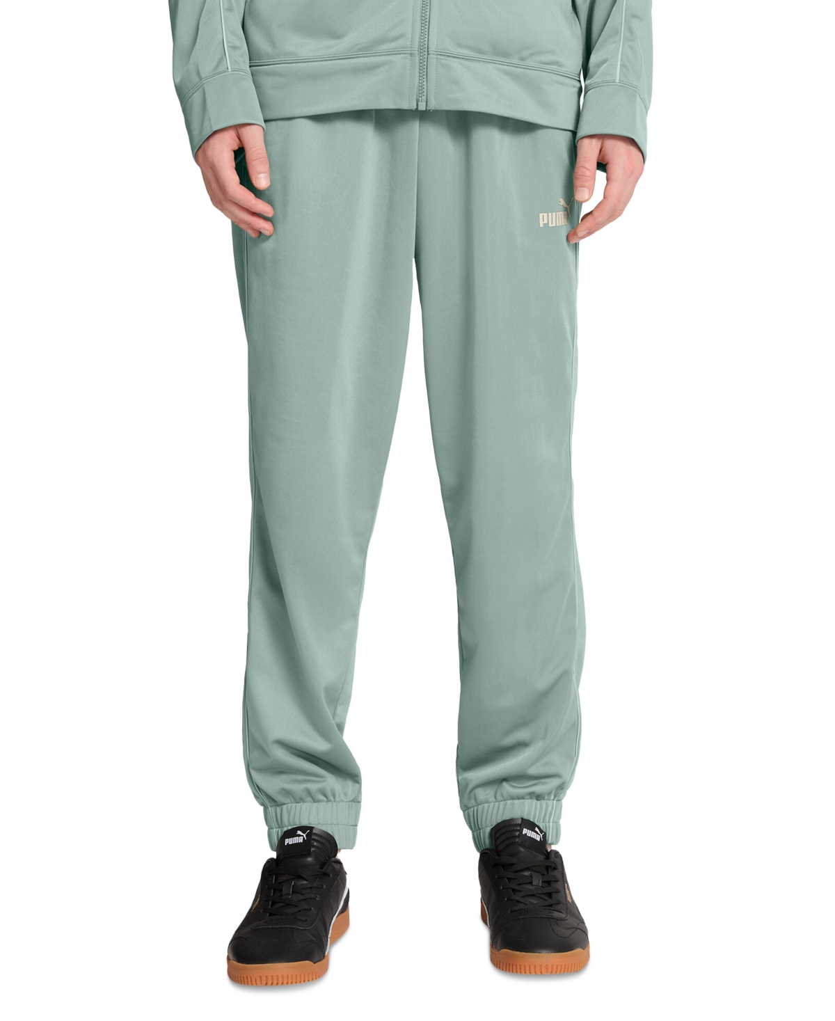Puma Men's Piped Tricot Joggers In Green Moon