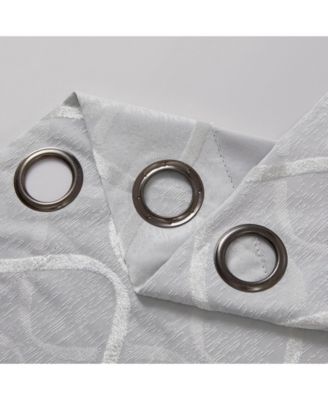 Versailles Lattice Flocked 100% Complete Blackout Thermal Insulated Window Curtain Grommet Panels, Energy Savings & Soundproof - Set of 2