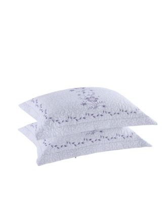 2 Pcs Embroidered Floral Pillow Shams King