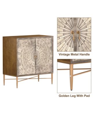 Vintage Wood Storage 2 Door Accent Cabinet