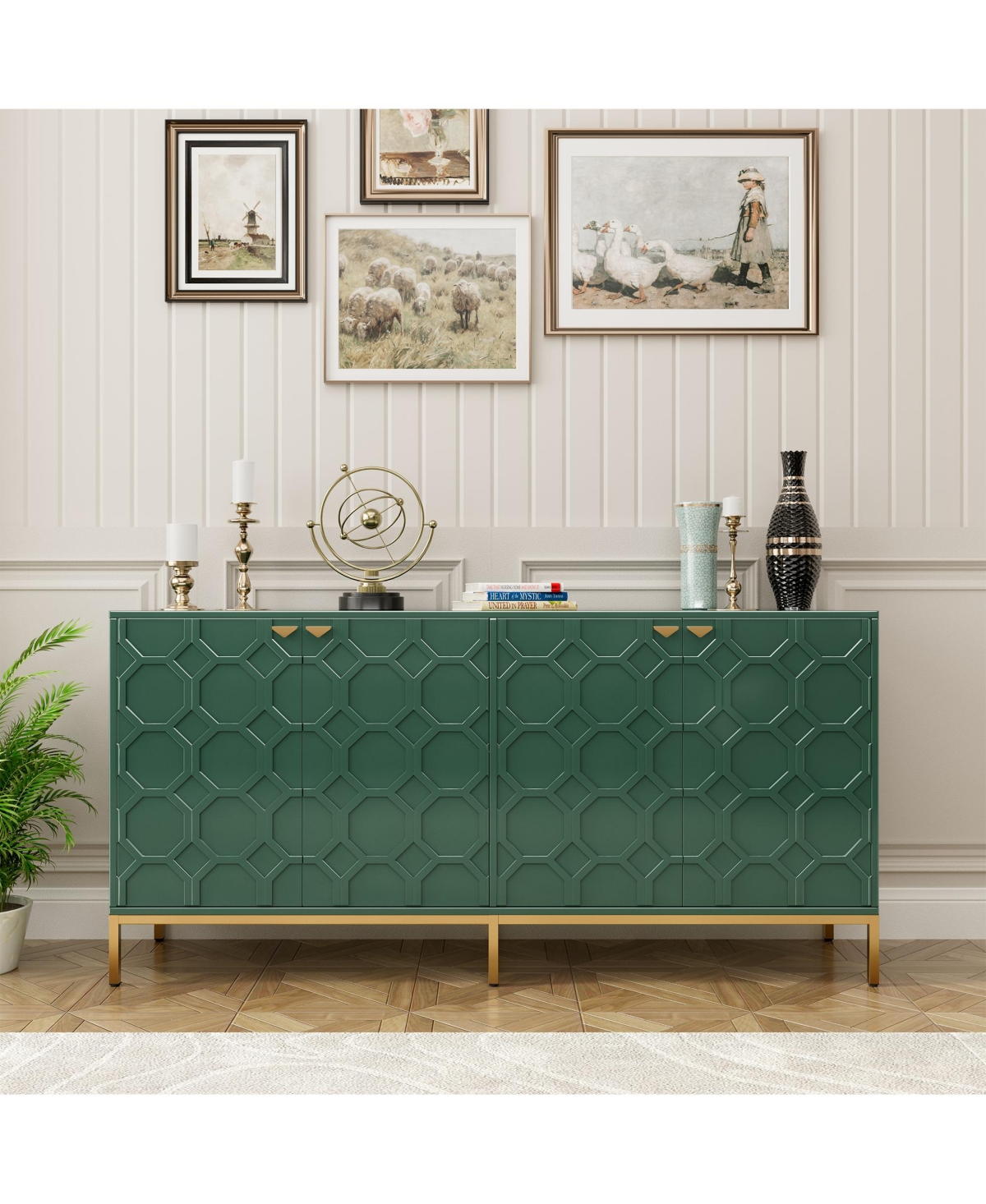 Boyel Living 4 Door Locker Accent Cabinet