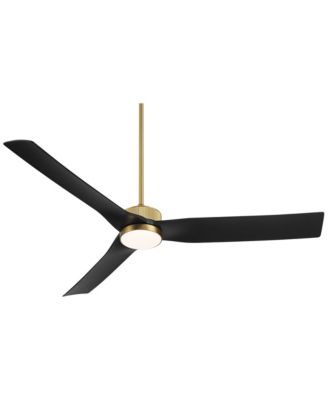 60" Montage Modern Indoor Outdoor Ceiling Fan 3 Blade LED Light Remote Control Soft Brass Finish Bedroom Damp Rated