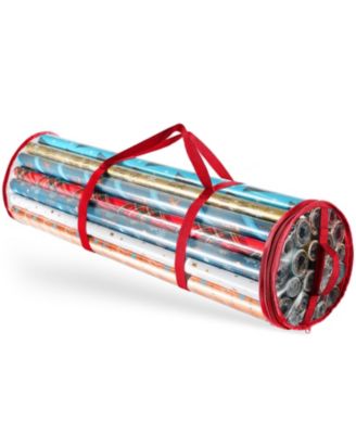 Premium Holiday Gift Wrapping Paper Storage Organizer Bag - Fits Up To 14 Rolls of 40”
