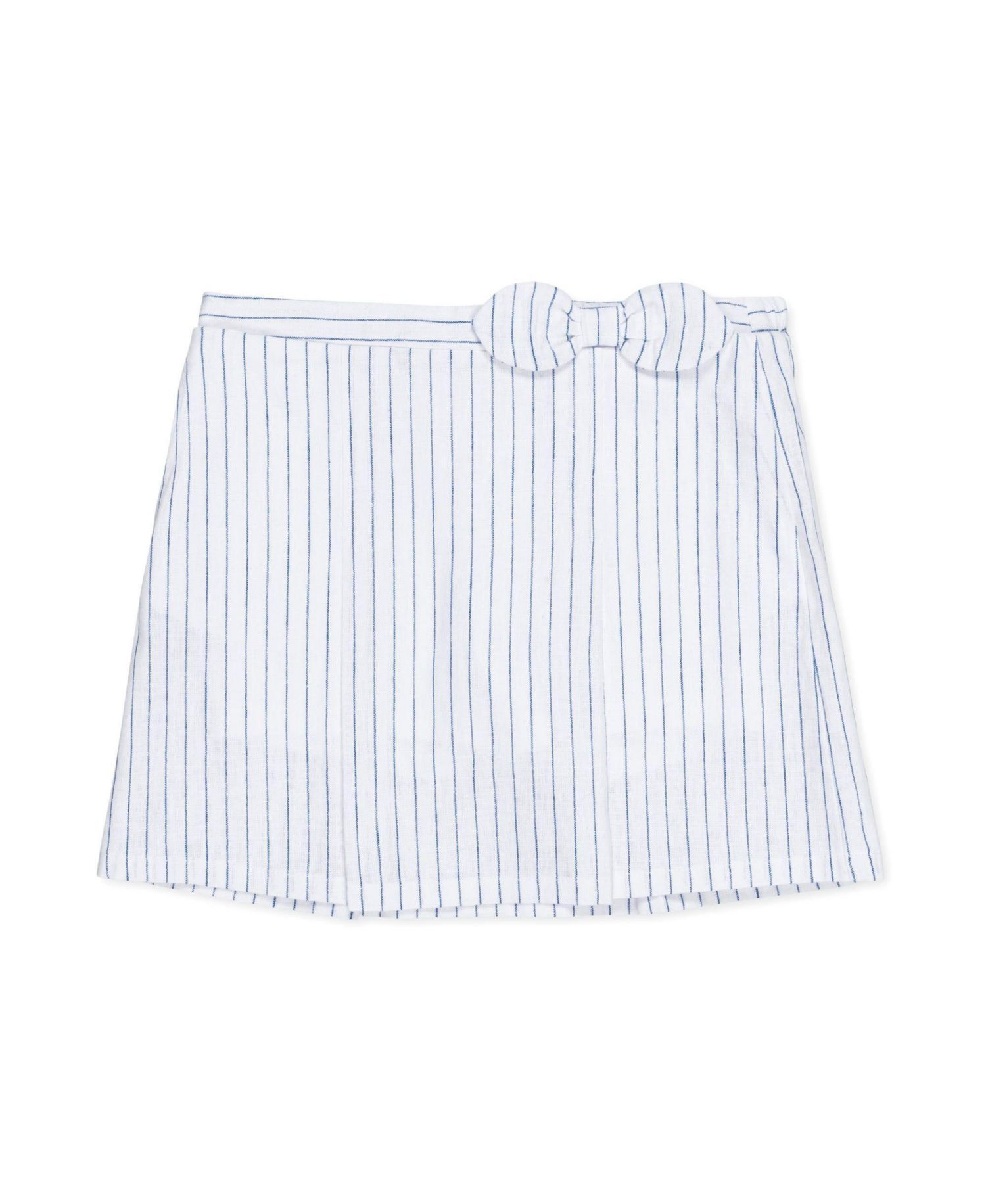 Toddler Girls Hope and Henry Linen Pull-On Pleated Bow Skort