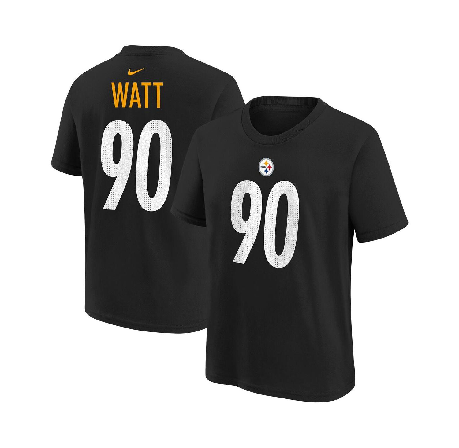 Big Boys and Girls T.J. Watt Black Pittsburgh Steelers Player Name & Number T-Shirt