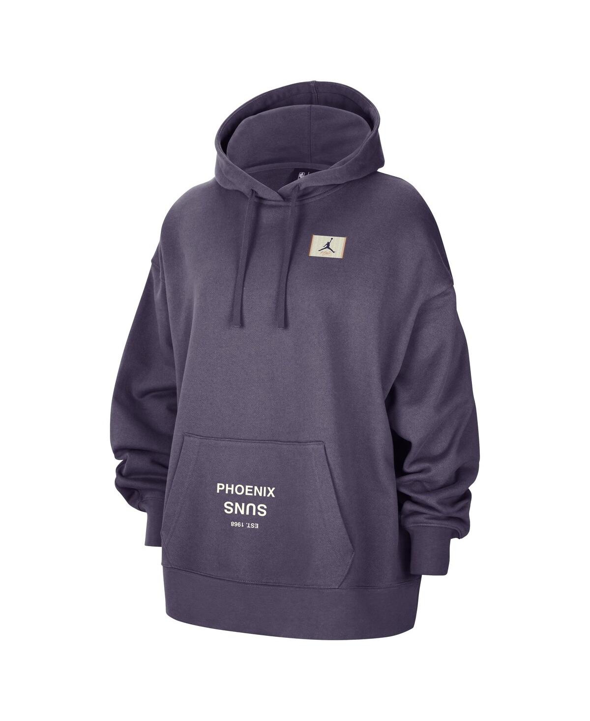 JORDAN WOMEN'S PURPLE PHOENIX SUNS COURTSIDE STATEMENT EDITION OVERSIZED PULLOVER HOODIE 