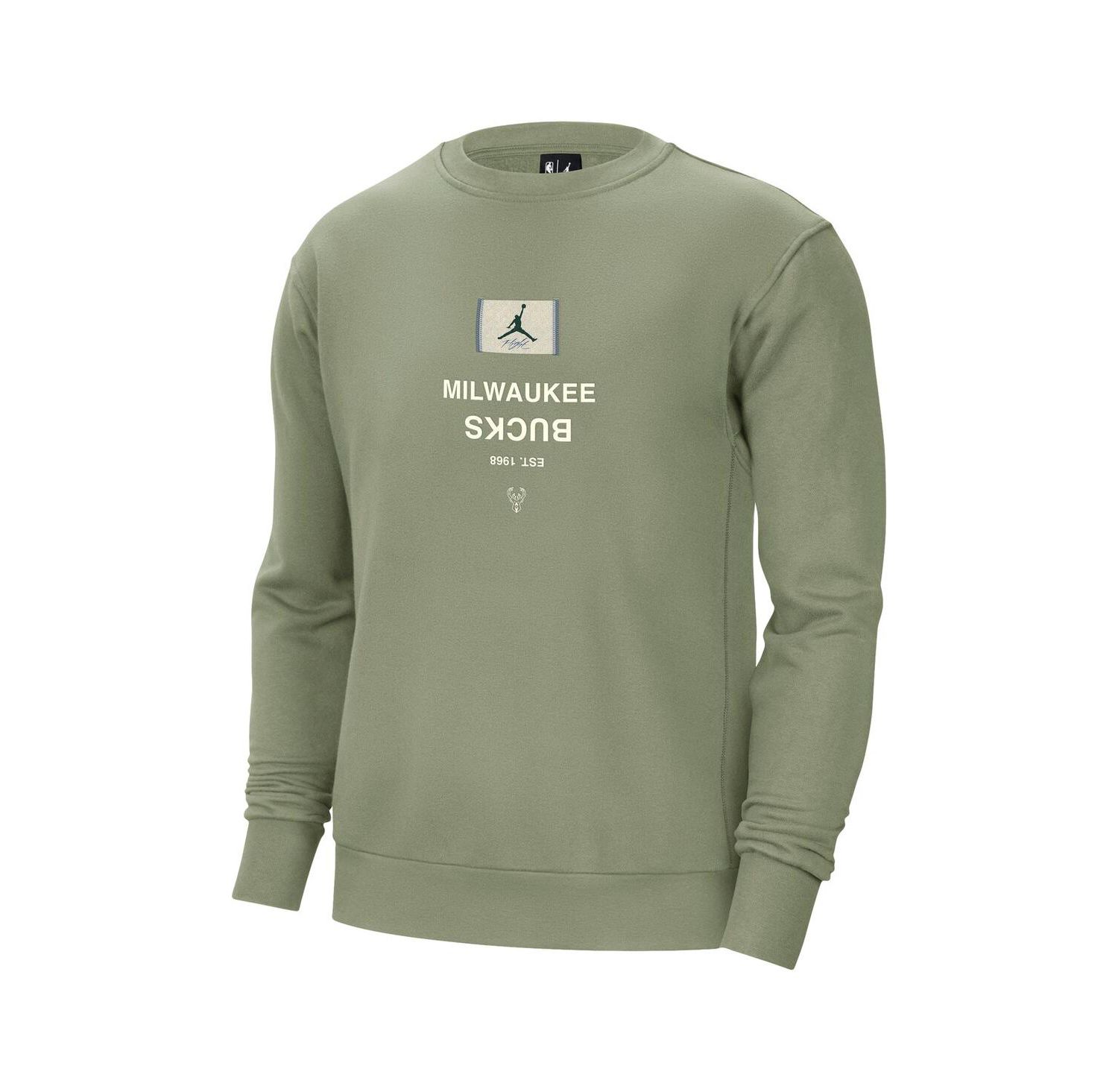 Men's Green Milwaukee Bucks Courtside Statement Edition Heavyweight Pullover Sweatshirt