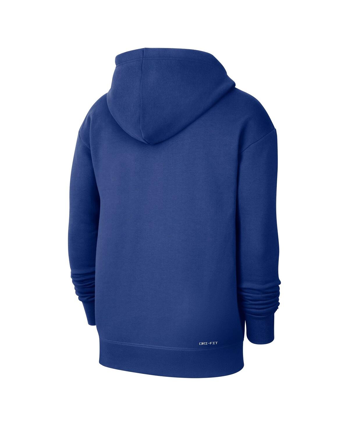 NIKE MEN'S ROYAL GOLDEN STATE WARRIORS COURTSIDE STANDARD ISSUE PREMIUM PERFORMANCE PULLOVER HOODIE 