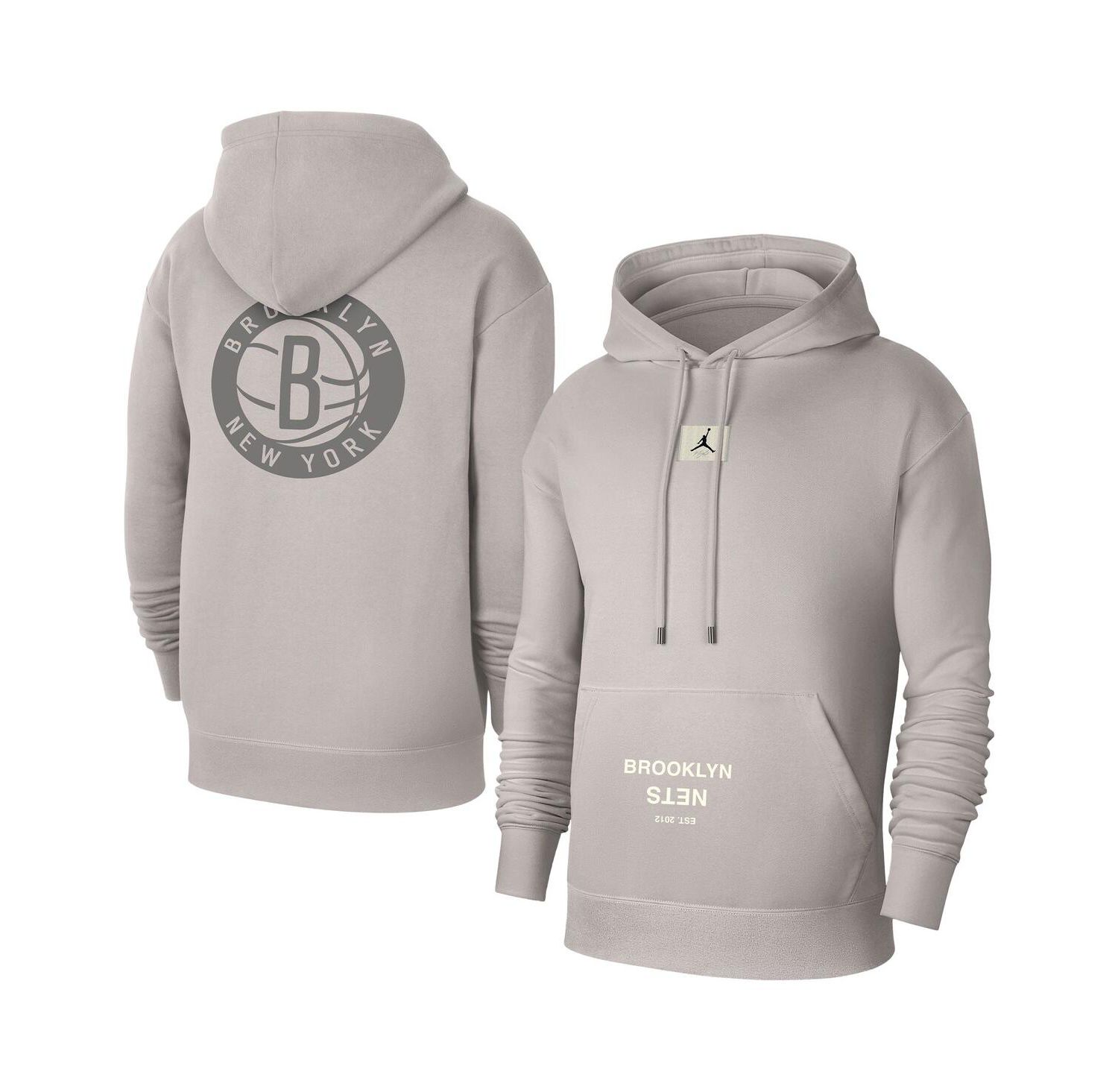 Men's Heather Gray Brooklyn Nets Courtside Statement Edition Pullover Hoodie
