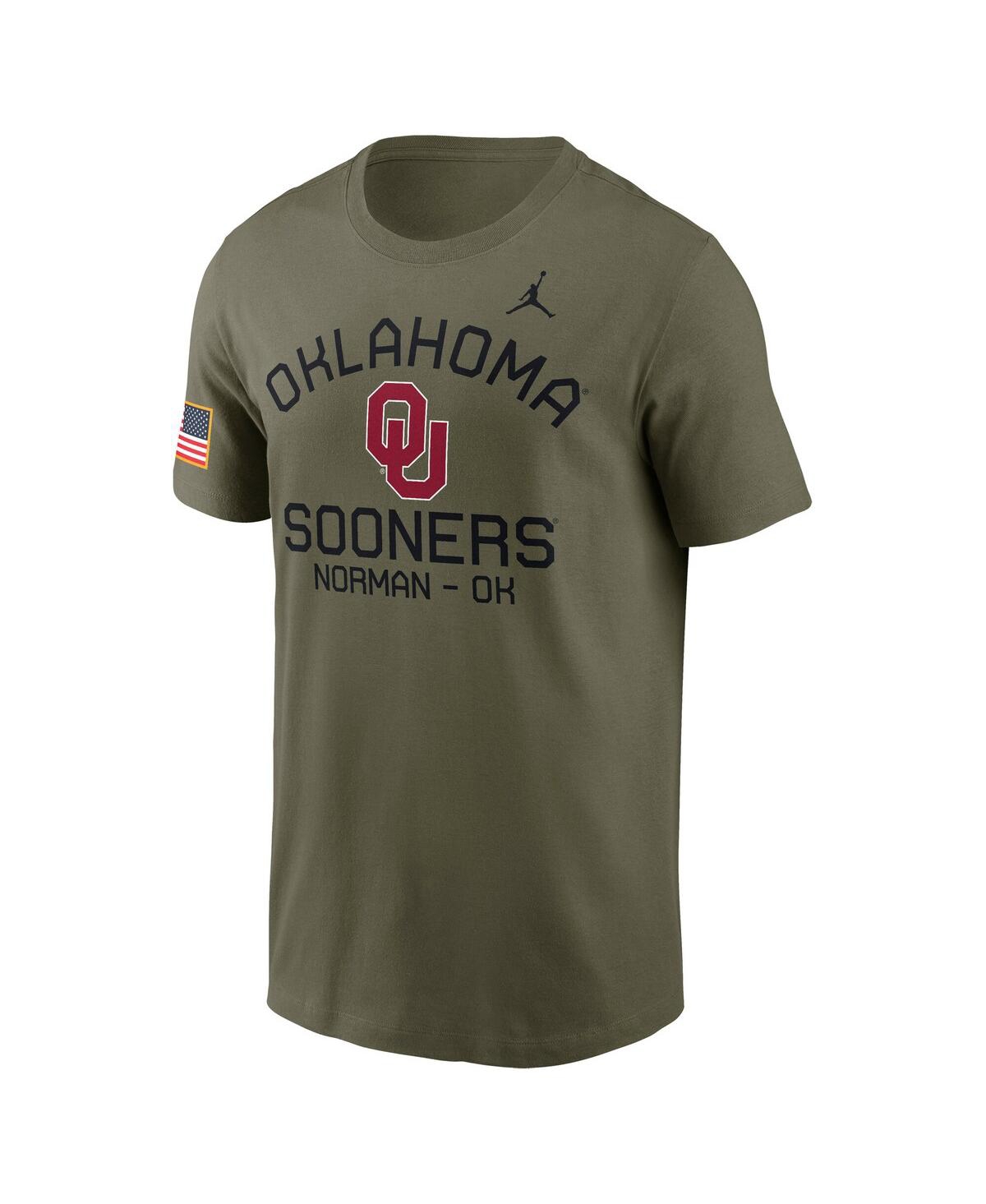 Jordan Men's Olive Oklahoma Sooners 2024 Military Appreciation Performance T-shirt In Olive