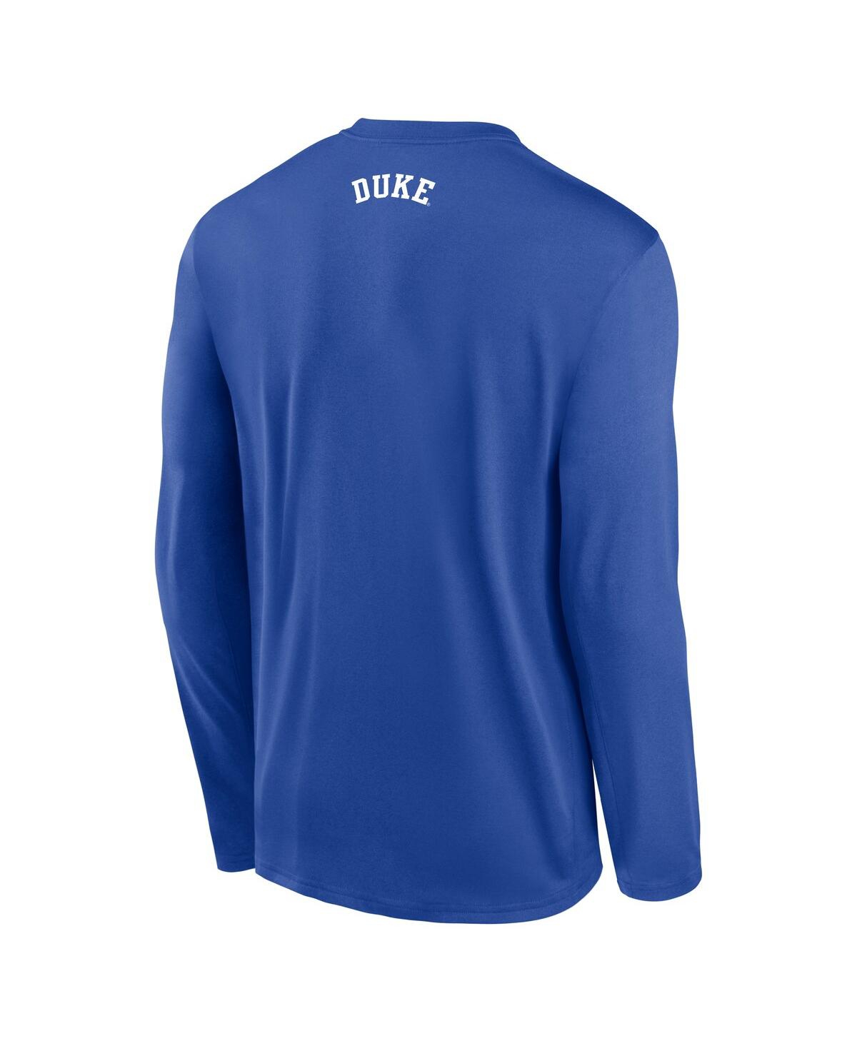Nike Men's Royal Duke Blue Devils On-court Basketball Shootaround Performance Long Sleeve T-shirt In Royal