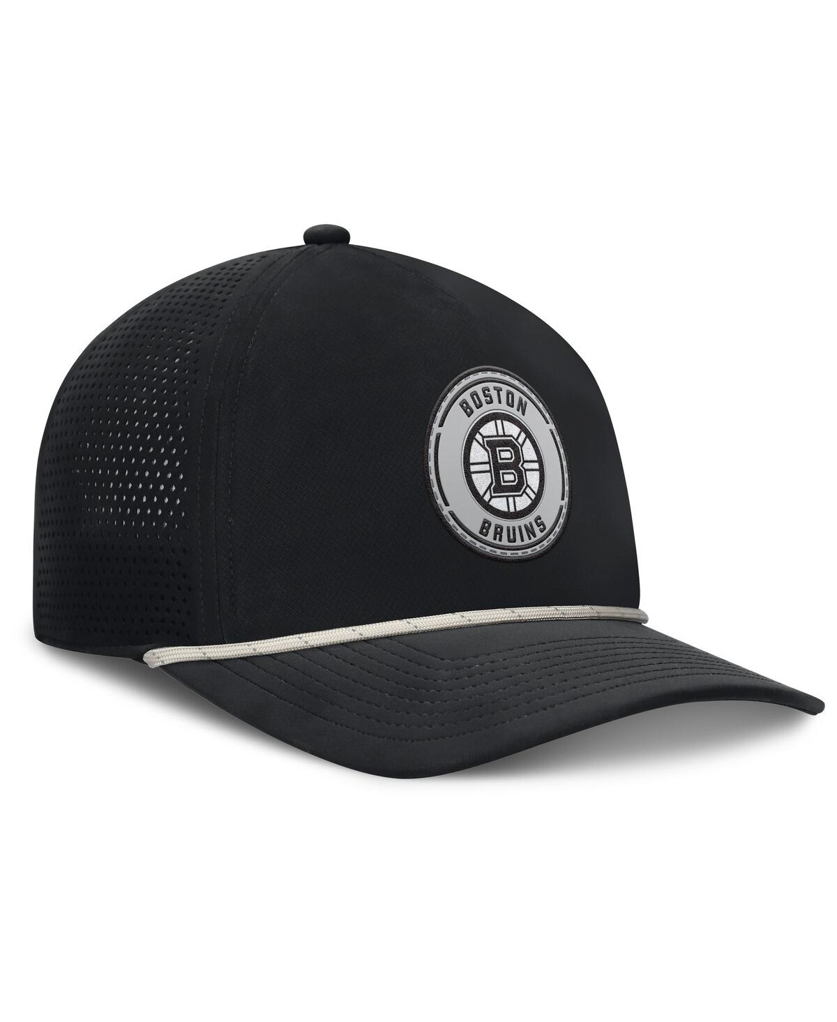 Fanatics Men's Black Boston Bruins Front Office Performance A-frame Adjustable Hat In Black