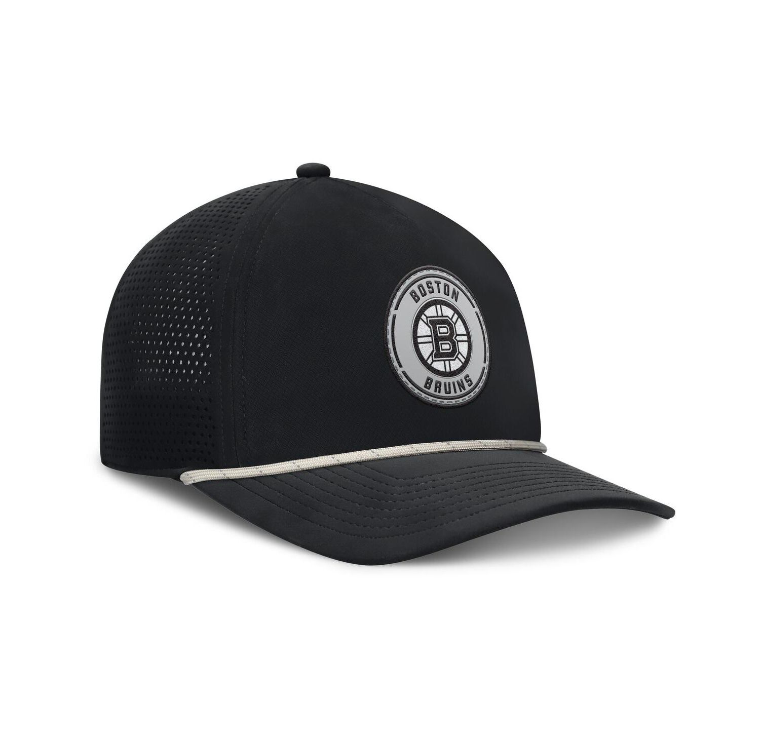 Men's Black Boston Bruins Front Office Performance A-Frame Adjustable Hat