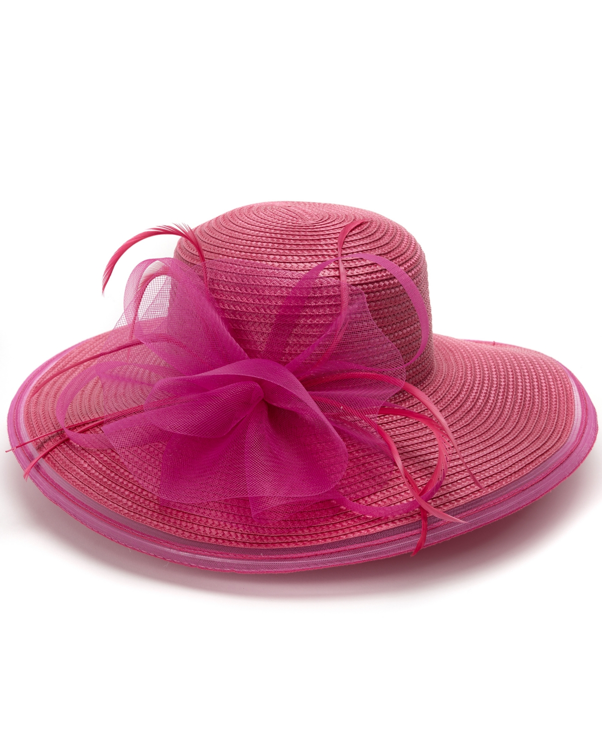 Shop August Hats Sheer Edge Wide Brim Dressy Hat In Fuschia
