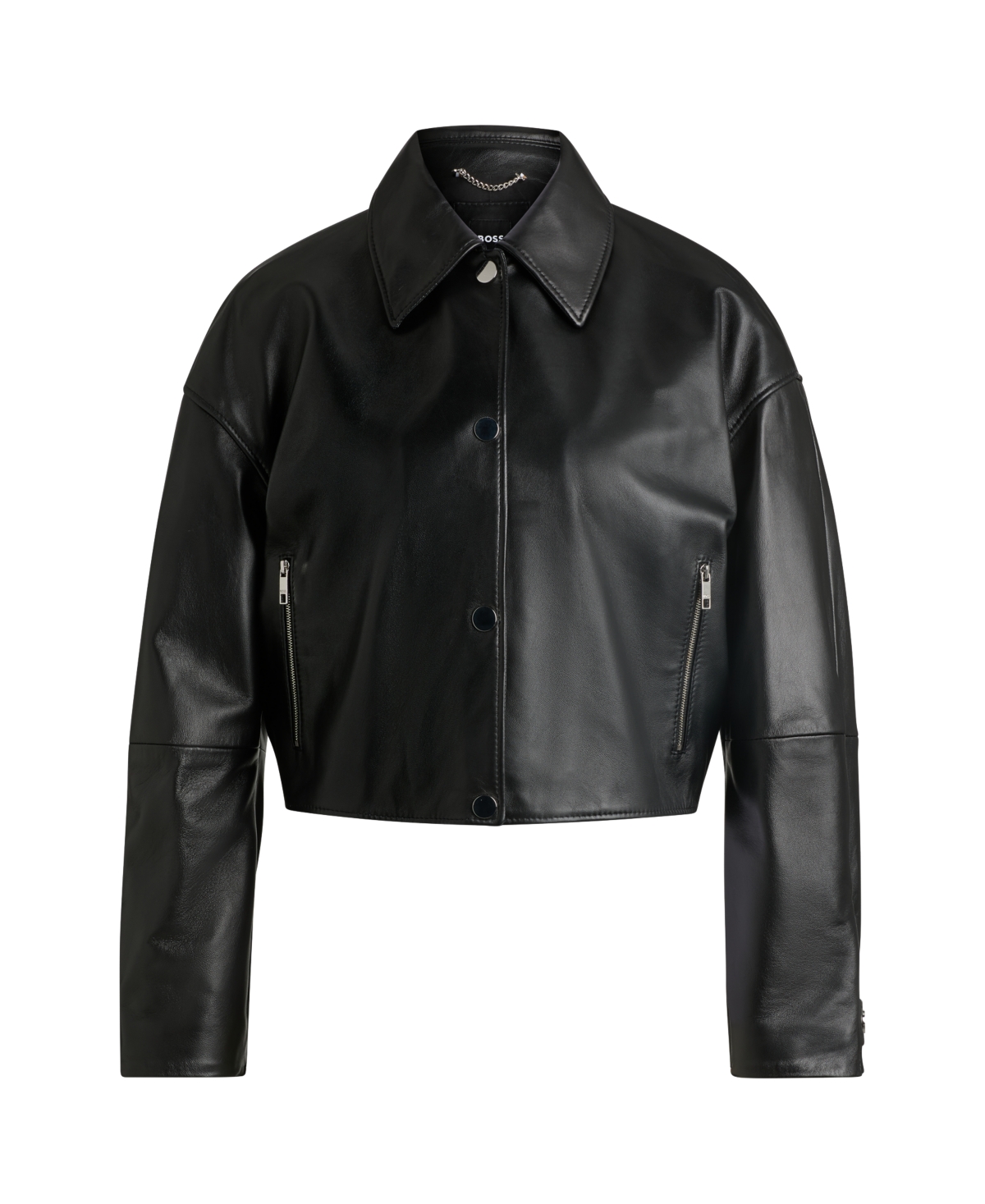 Hugo Boss Boss By  Women's Cropped Leather Jacket In Black