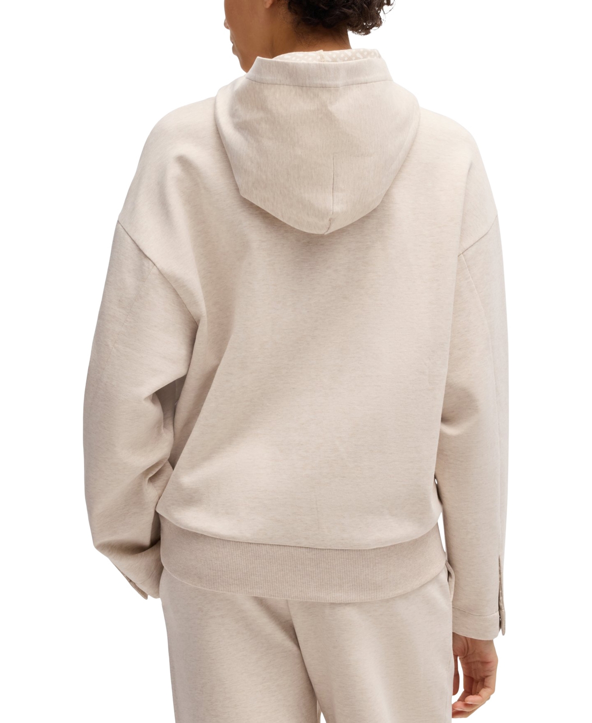 Hugo Boss Boss By  Women's Double B Monogram Hoodie In Open White