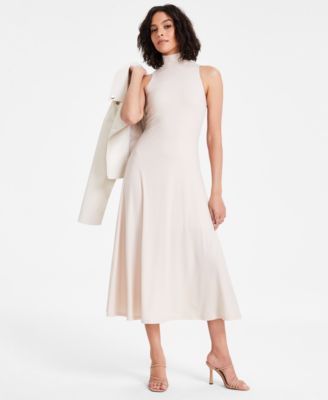 Women's Mock-Neck A-Line Sleeveless Dress, Exclusively at Macy's 
