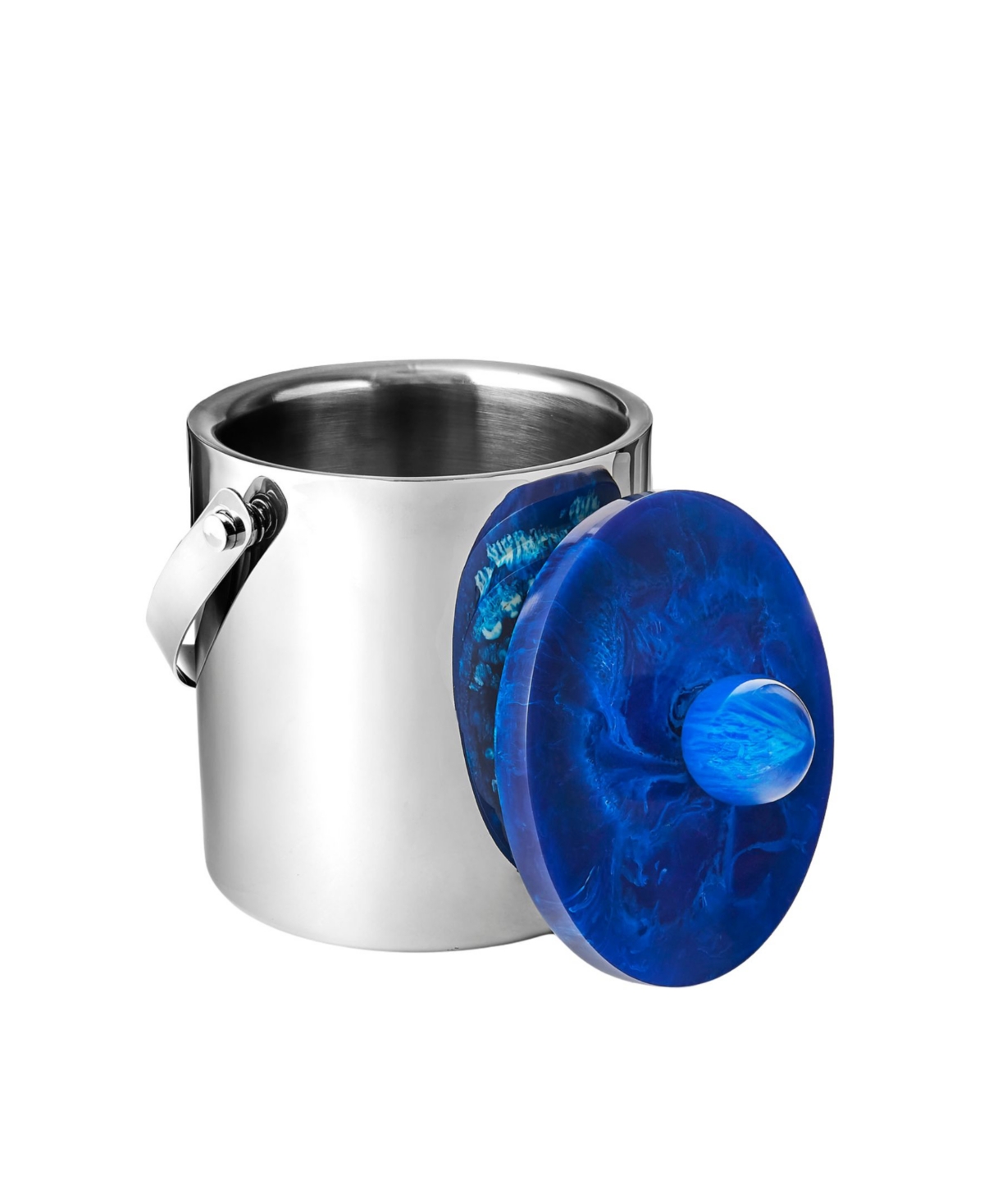 Godinger Azure Resin Ice Bucket In Silver