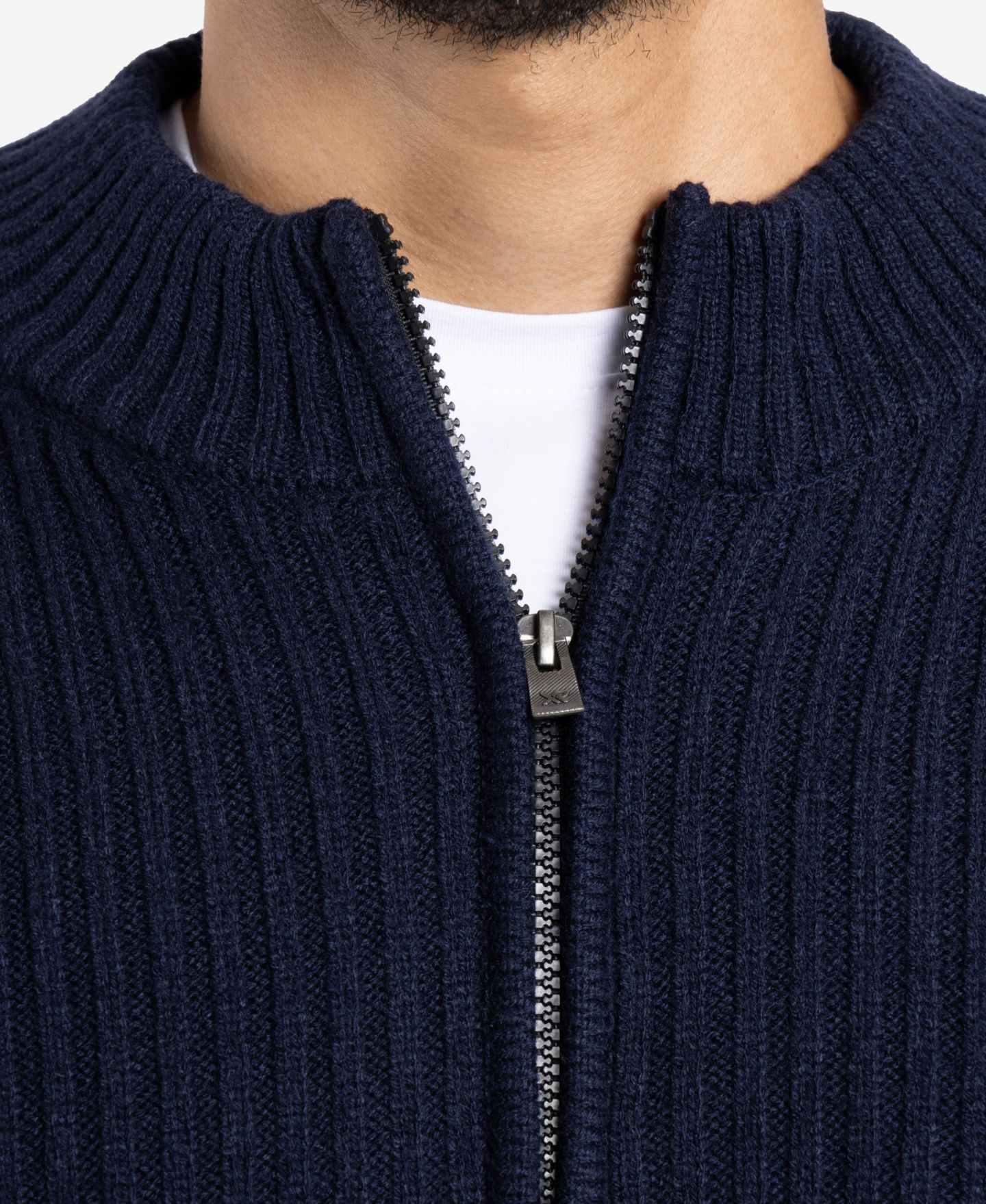 Мужской свитер X-Ray Ribbed Mock Neck Quarter-Zip, цвет: Тёмно-синий — фото 7
