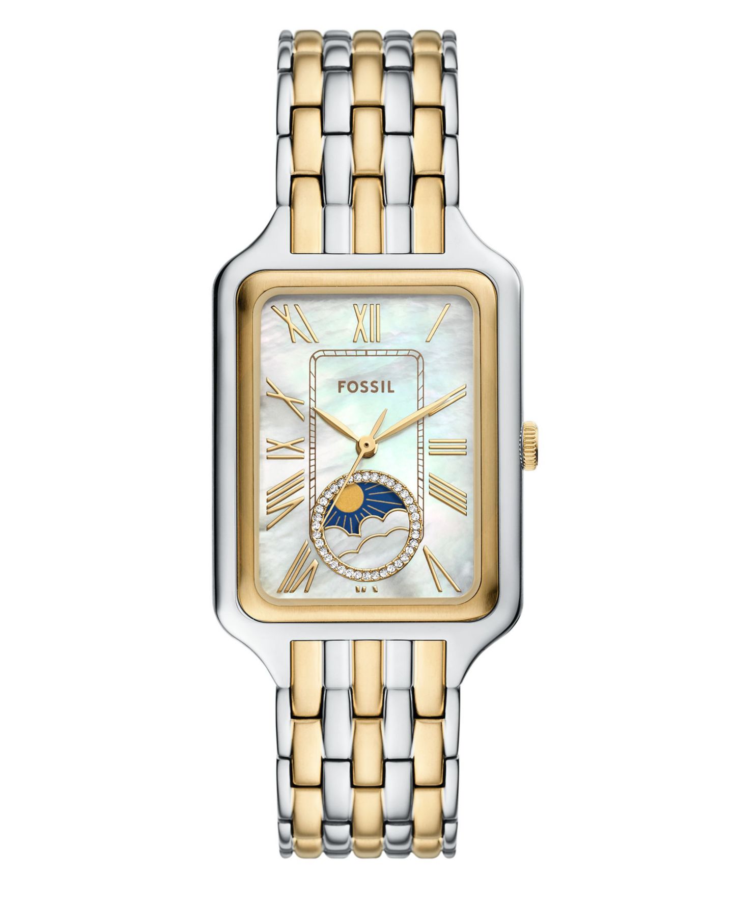 Женские часы Fossil Raquel Sun Moon Multifunction Stainless Steel Watch, 29mm — фото 1
