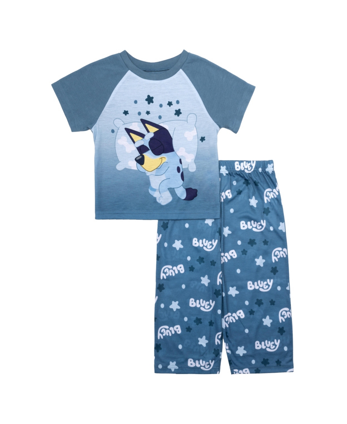BLUEY TODDLER BOYS SHORT SLEEVE TEE AND OPEN LEG PANT, 2-PIECE PAJAMA SET 