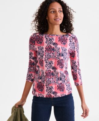 売れ筋商品|||スタイルアンドコー カットソー トップス レディース Women's Pima Cotton Button-Shoulder Top, Exclusively at Macy's Industrial Blue Style & Co Women's Pima Cotton Button-Shoulder Top
