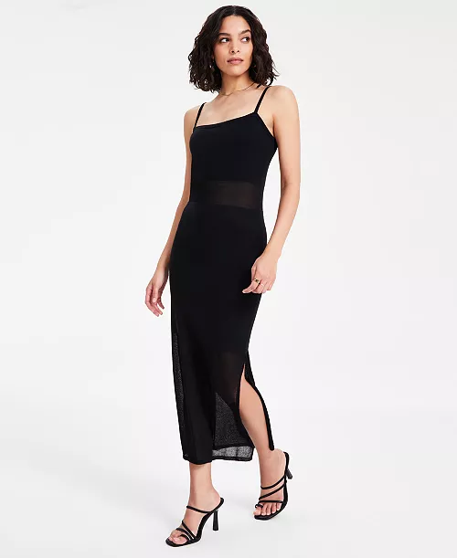 women's sleeveless side-slit midi sweater dress, exclusively at macy's