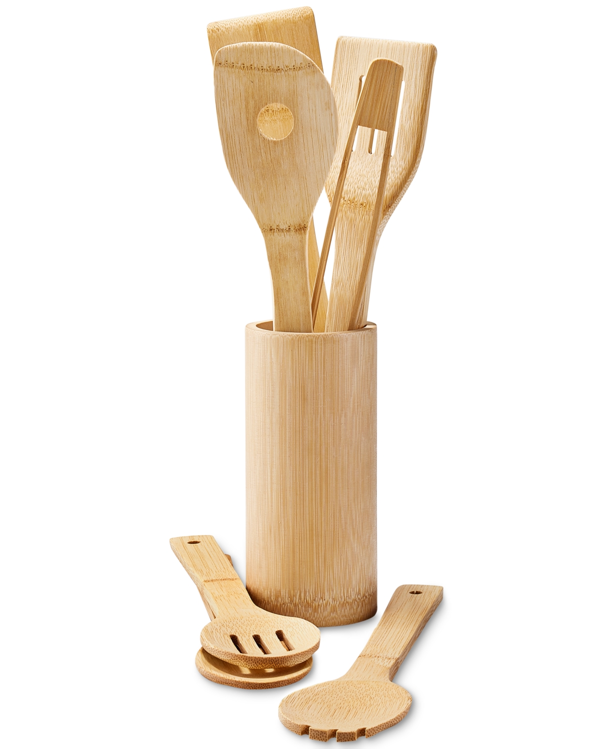 Arch Studio 7-piece Bamboo Utensil Set & Holder, Exclusively At Macy's In No Color